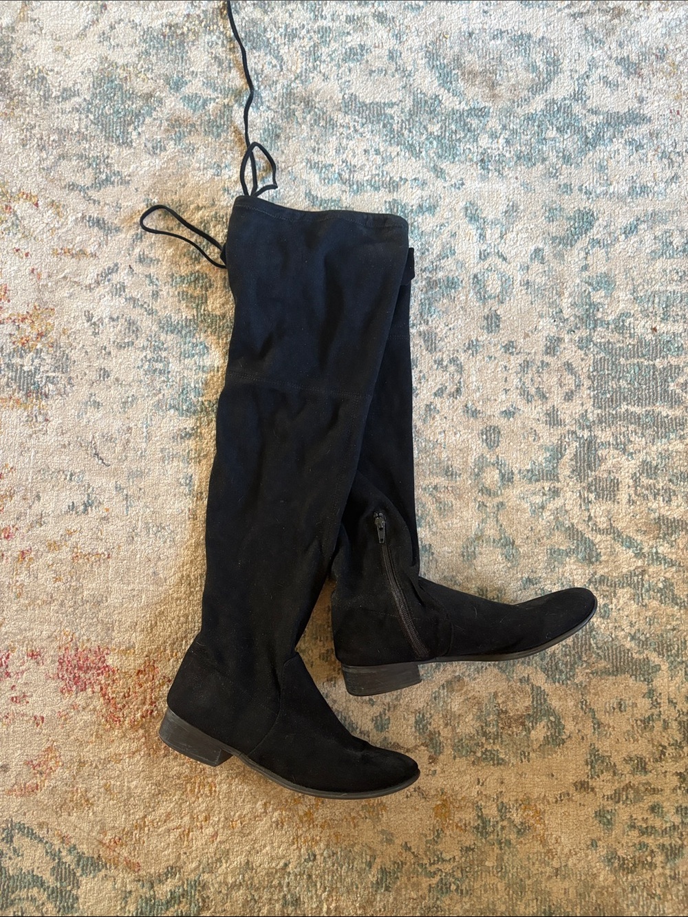 American Eagle Outfitters Black Over-the-Knee Suede Boots